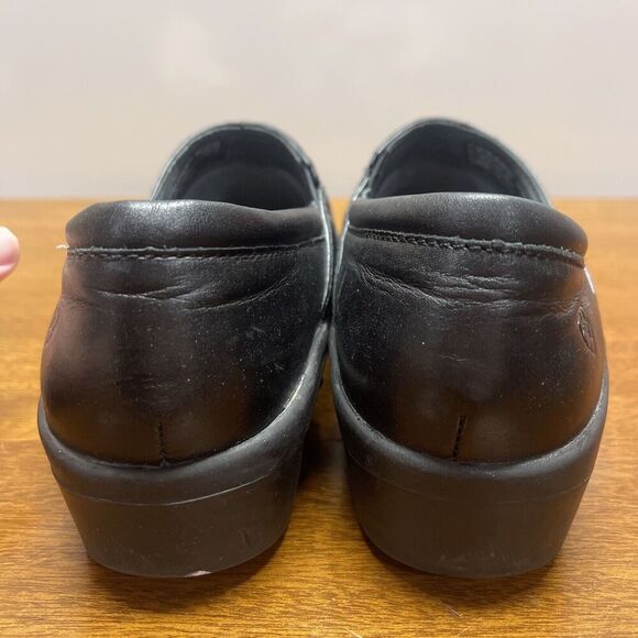 Ariat Womens Clogs Shoes Black Leather Heel Slip Ons (size 7.5B) Comfort Walking - Picture 5 of 12